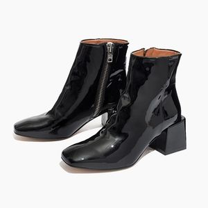 Loq Lazaro Black Patent Leather Ankle Boot